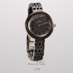 Oversized Black Wood Watch